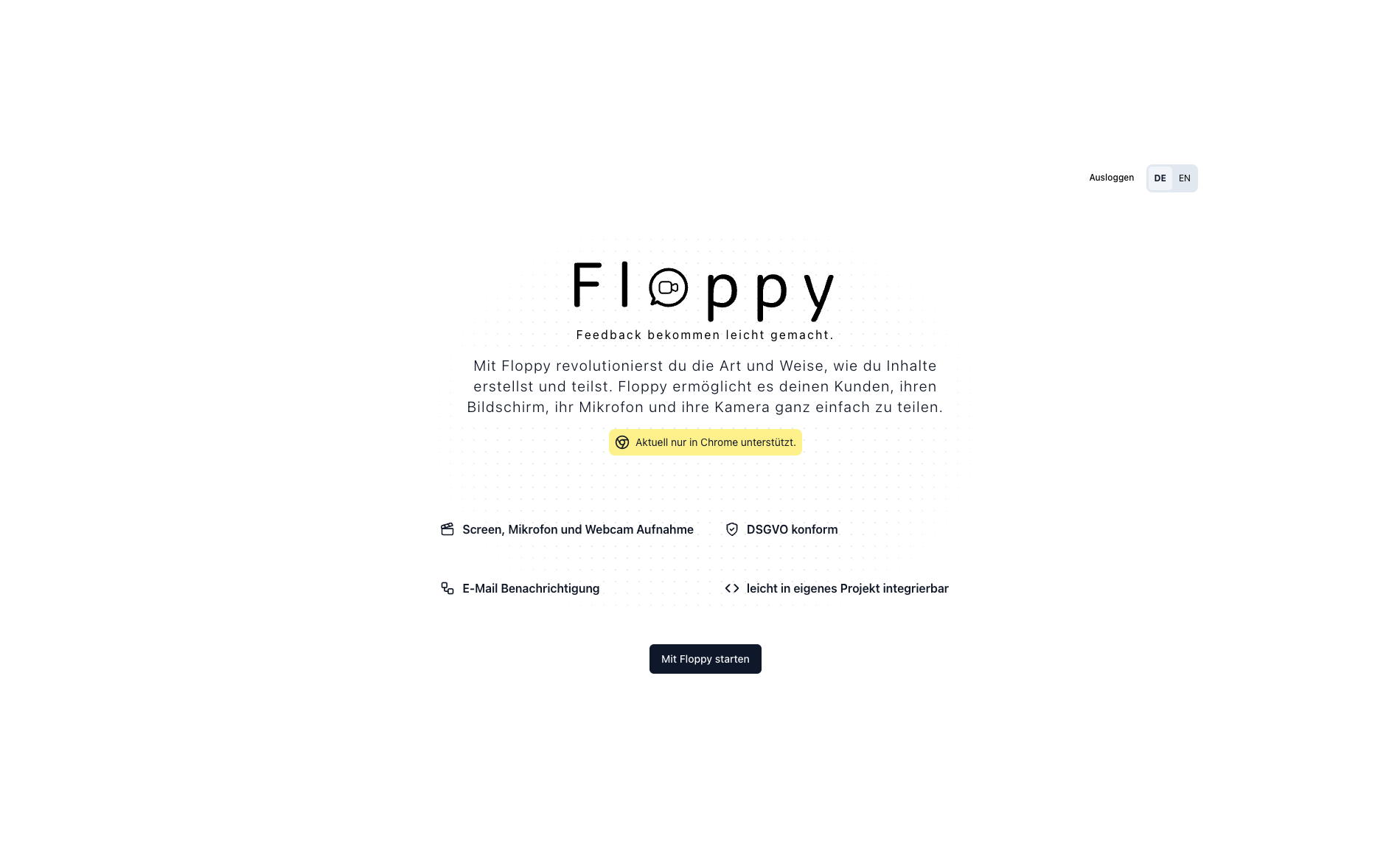 Ein Screenshot der Anwendung Floppy